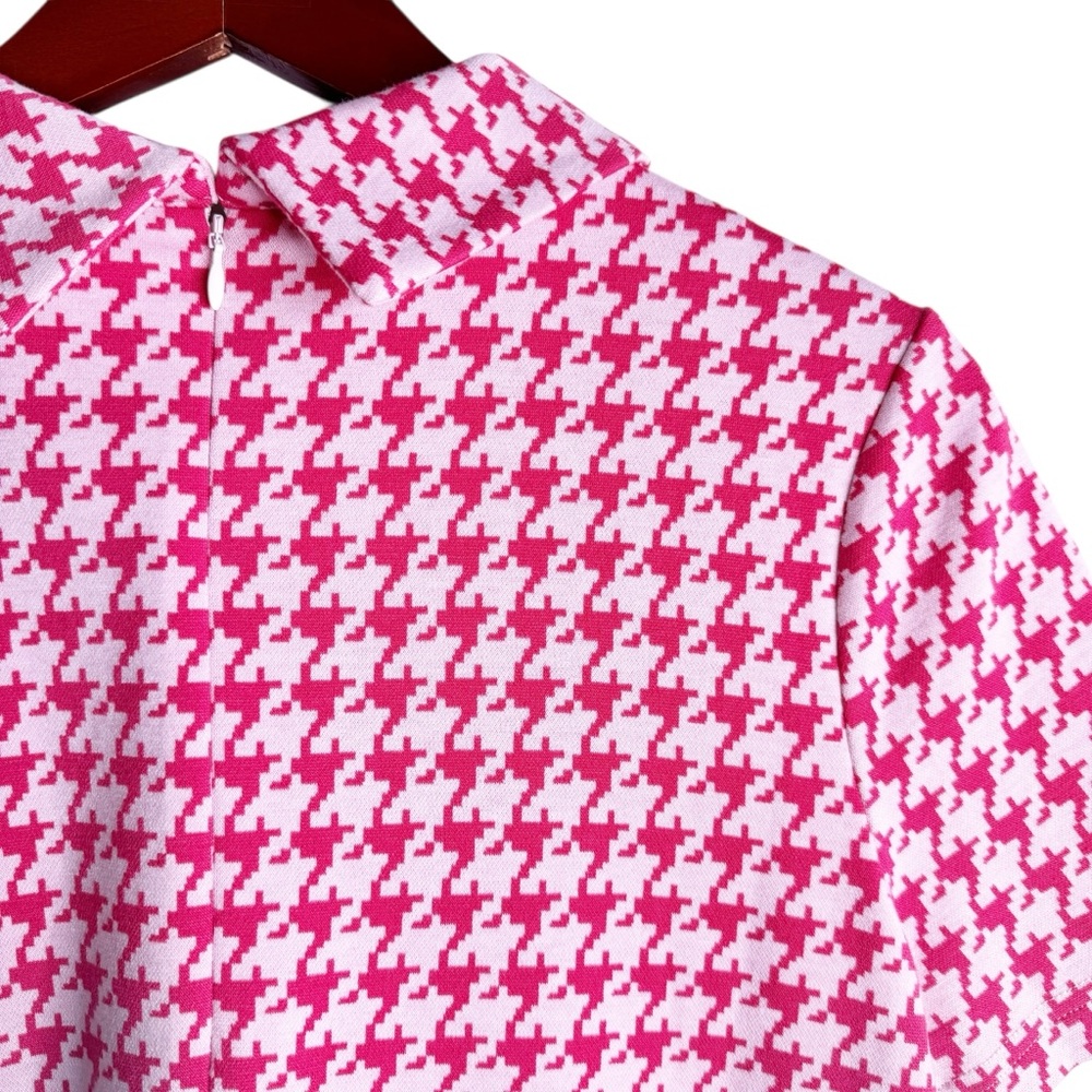 TYLER BOE Kristen Knit Dress Size Small in Pink Houndstooth Print - Picture 8 of 12